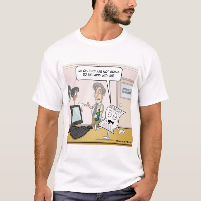 T-Shirt com Punny de Balanço do Bebado Contábil (Frente)