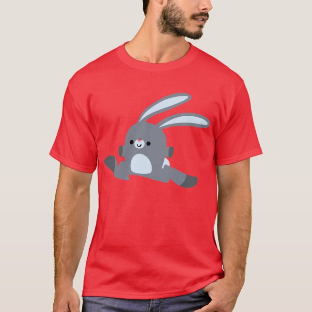 T-Shirt com Rabbit de Cartoon Corante Bonito (Frente)