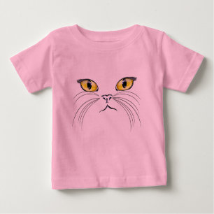 T-Shirt com rosto de gato