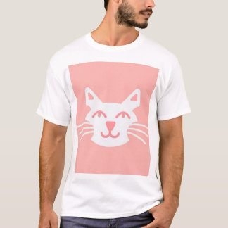 T-Shirt com rosto de gato sorridente