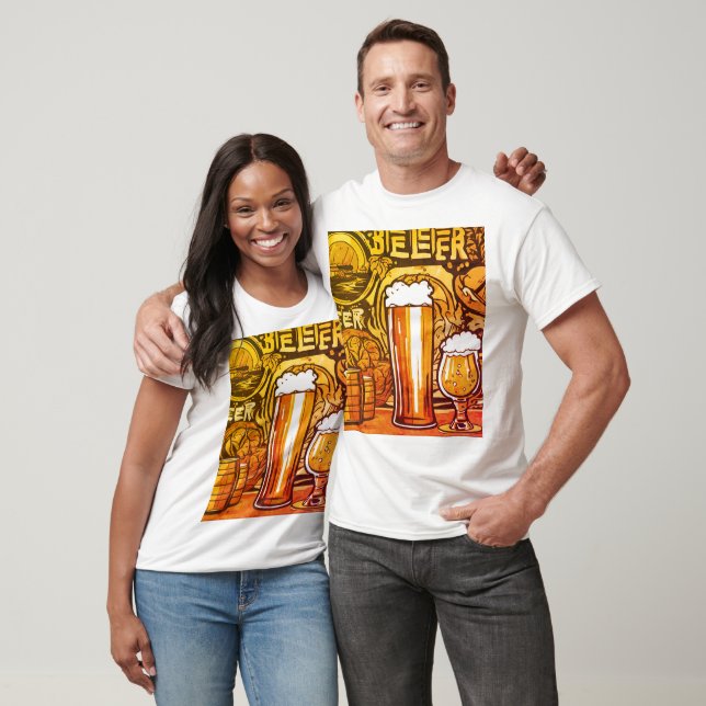 t-shirt com tema da cerveja (Unissex)