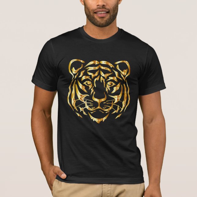 T-Shirt Com Tigre De ouro (Frente)
