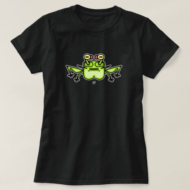 T-Shirt com um sapo estranho e rabugento v2-1 (Frente do Design)
