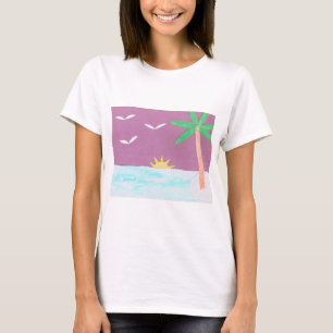 T-shirt com uma cena da ilha