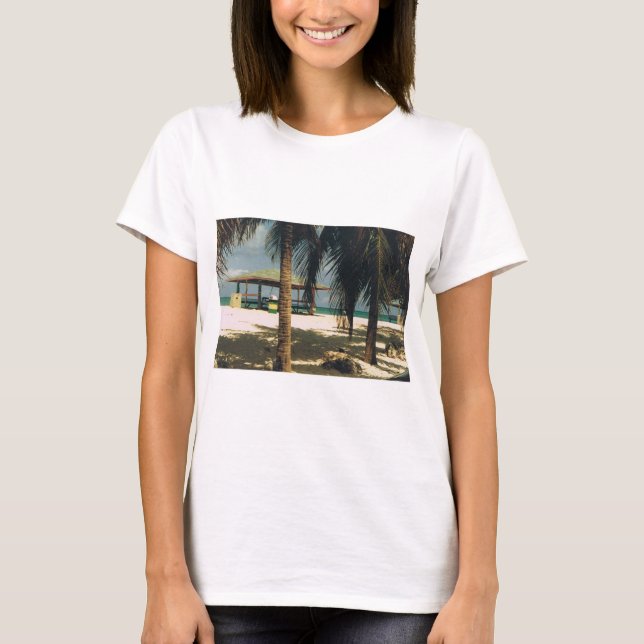 T-shirt com uma cena insular (Frente)