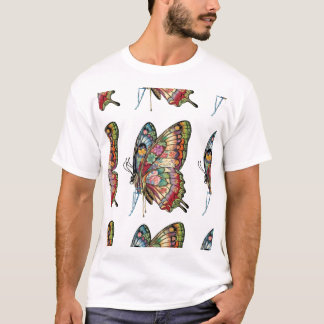 T-shirt com uma design de borboleta e elegância em
