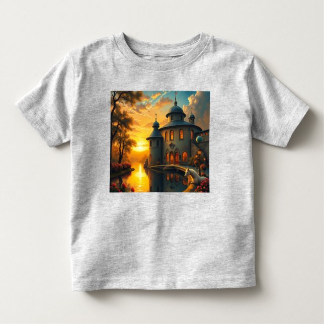 T-shirt com uma fotografia de pôr do sol (Frente)