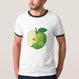 T-shirt com uma ilustração de uma maçã verde