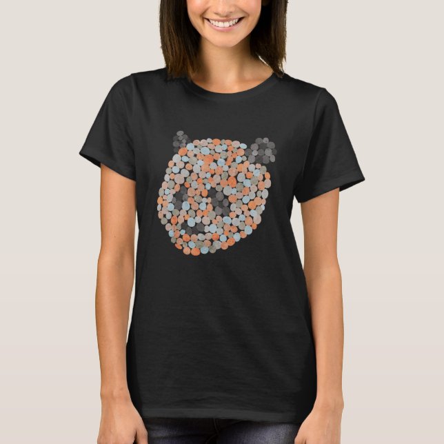T-Shirt com Urso de Panda Colorido (Frente)