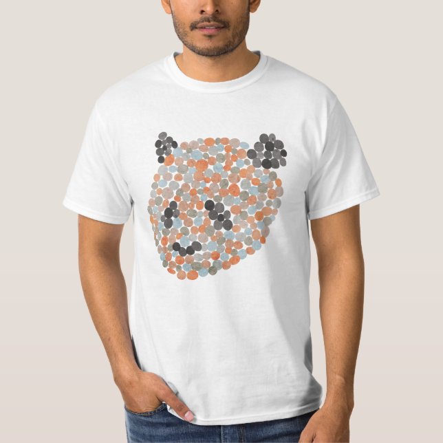 T-Shirt com Urso de Panda Colorido (Frente)