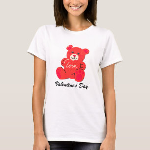 T-Shirt com Urso Dia de os namorados Bonito - Perf