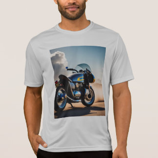 T-Shirt com vista de bicicleta azul