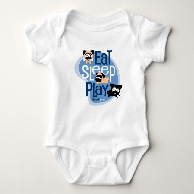 T-shirt Coma, durma, jogue! Roupa (azul) (Frente)