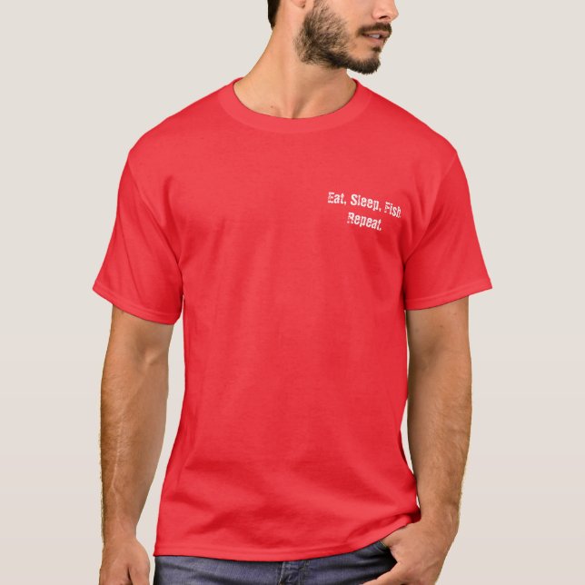 T-shirt Coma, durma, pesque, repita (Frente)