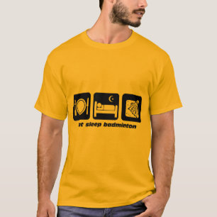 T-shirt coma o badminton do sono