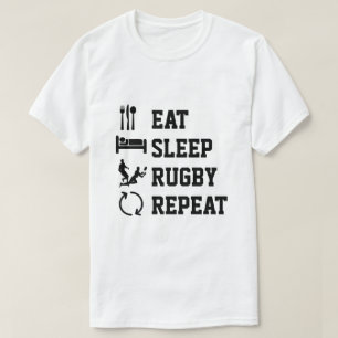 T-shirt Coma o esporte de rúgbi no sono