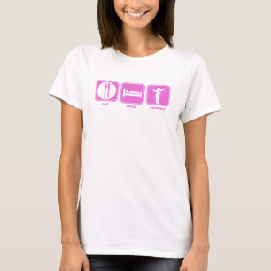 T-shirt coma o rosa da conduta do sono