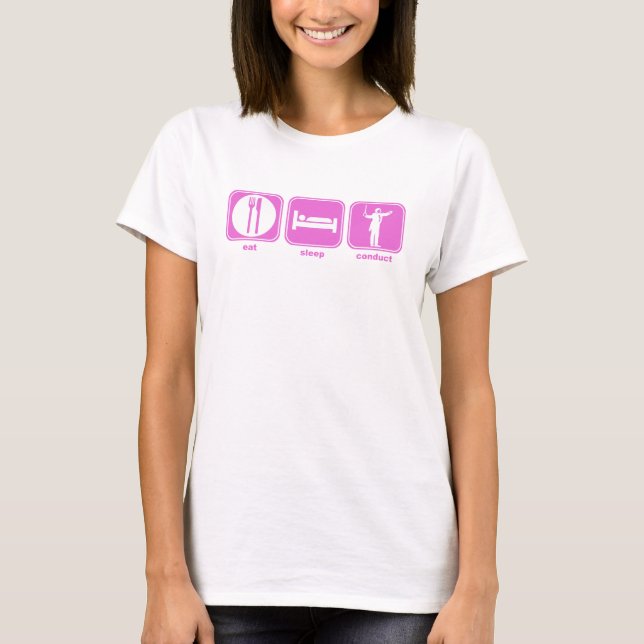 T-shirt coma o rosa da conduta do sono (Frente)