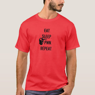 T-shirt Coma. Sono. Pwn. Repetição