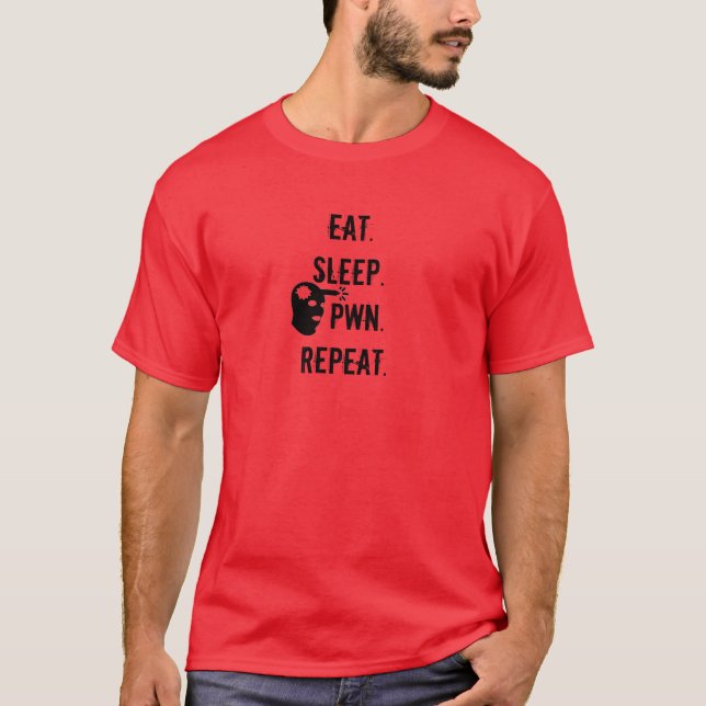T-shirt Coma. Sono. Pwn. Repetição (Frente)