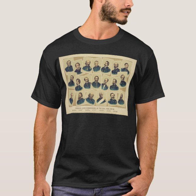 T-shirt Comandantes famosos da união da guerra civil (Frente)