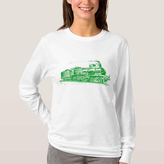T-shirt Comboio 03 - Verde-Grama (Frente)