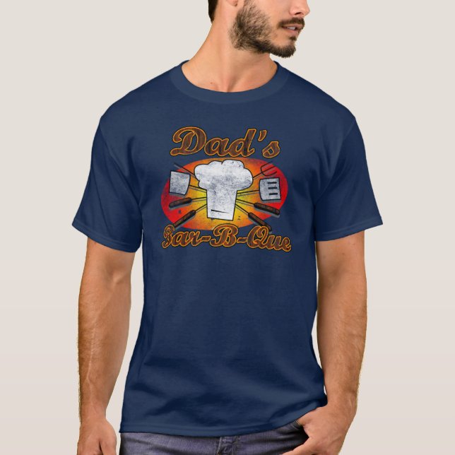 T-shirt Comensal retro, o Bar-b-Que do pai (Frente)