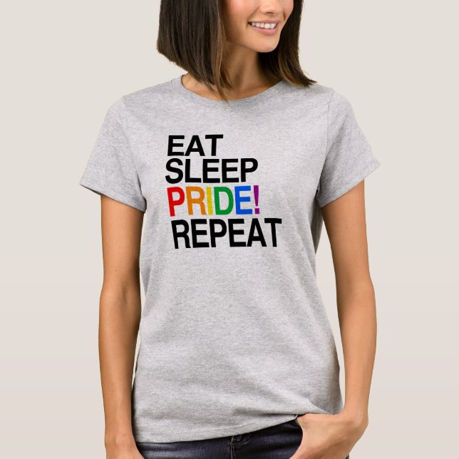T-shirt Comer Dormir Orgulho Repetir (Frente)