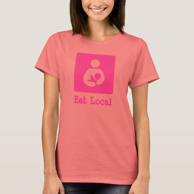 T-shirt Comer Ícone De Aleitamento/Enfermagem Local (Frente)