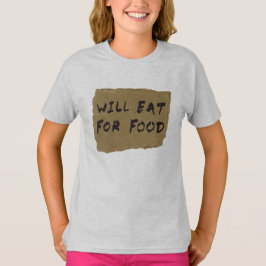 T-shirt Comerá para o sinal do cartão da comida