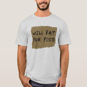 T-shirt Comerá para o sinal do cartão da comida