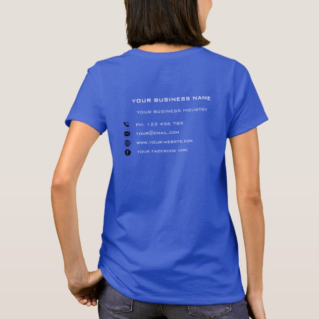T-Shirt Comercial Personalizado com Informações de (Verso)