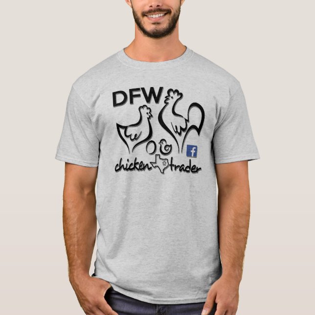 T-shirt Comerciante da galinha de DFW/que o Cluck (Frente)