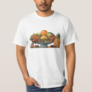 T-shirt Comida Antiga, Frutas Sortidas em uma Tigela