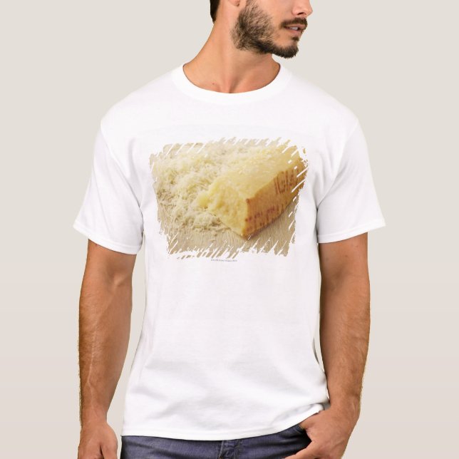 T-shirt Comida, comida e bebida, queijo, Parmesão, (Frente)