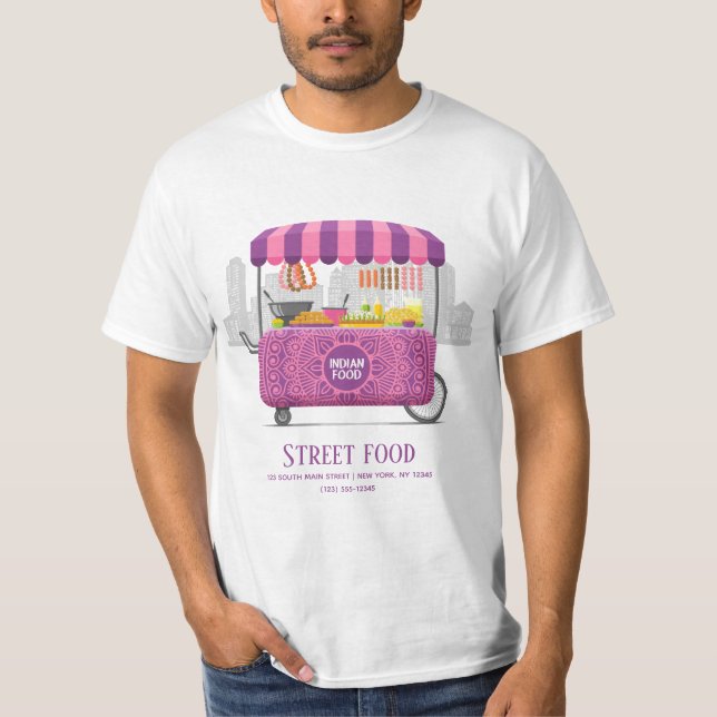 T-shirt Comida de rua | Festival de Comidas (Frente)