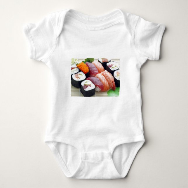 T-shirt Comida Japonesa Asiática Sushi Crua Sashimi Fresca (Frente)