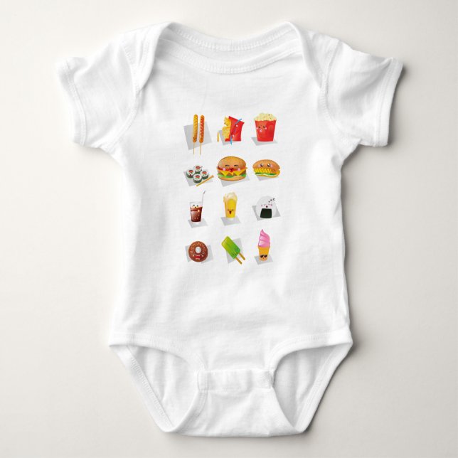 T-shirt comida rápida kawaii (Frente)