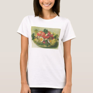 T-shirt Comida Vintage, Salada de Mesclun Verde Mistura Or