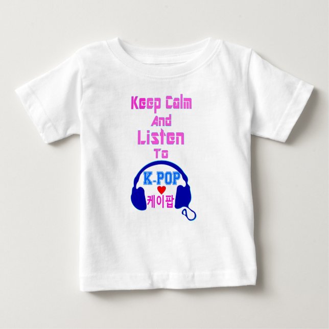 T-shirt companheiro ♥ fique calmo e ouça o KPop Toddler Ru (Frente)