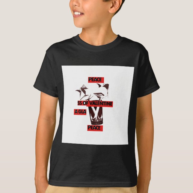 T-shirt Compartilhe o Amor: Um Copo de Arte Namorados para (Frente)