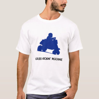 T-shirt Competência azul do Lawnmower do retrocesso da