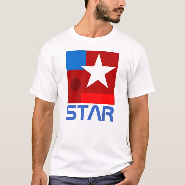 T-shirt Composição de abstrato White Star (Frente)