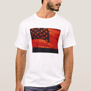 T-shirt Composto de Digitas da bandeira americana