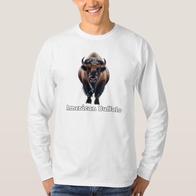 T-Shirt Comprido de Buffalo Americano (Frente)