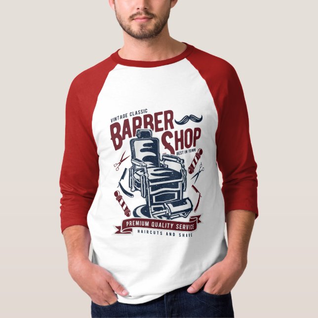 T-shirt Compro Vintage Barber (Frente)