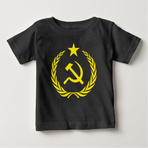 T-shirt comunista do jérsei da multa do bebê da