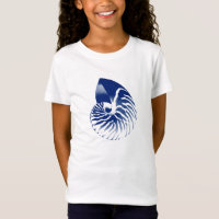 Concha de Nautilus - marinho azul e branco