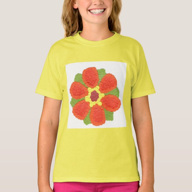 T-Shirt Concorrente De Esportes-Tek Das Raparigas  (Frente)