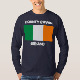 T-shirt Condado de Cavan, Irlanda com bandeira irlandesa